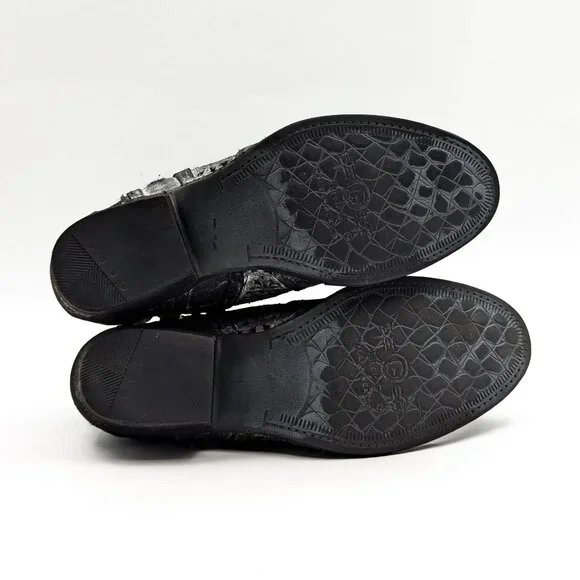 Circle G Women Distressed Black Leather Lasercut Western Cowboy Boots sz 8 - Picture 4 of 11